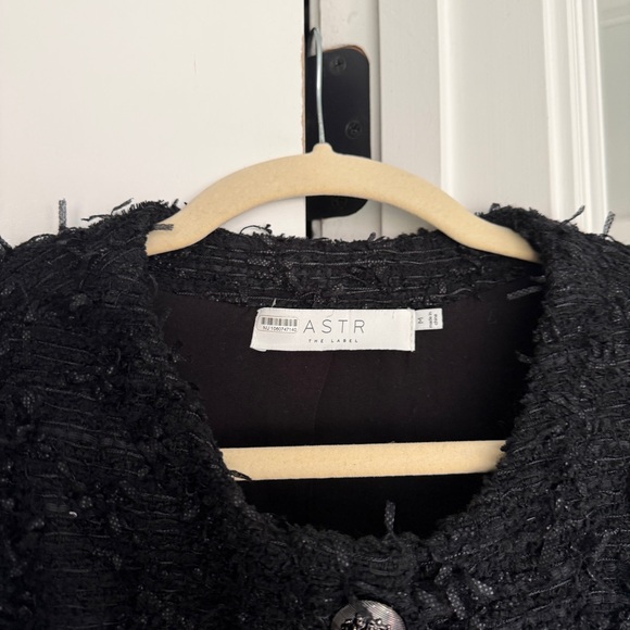 ASTR the Label Black Sleeveless Pedrine Tweed Vest button front top - Picture 4 of 6